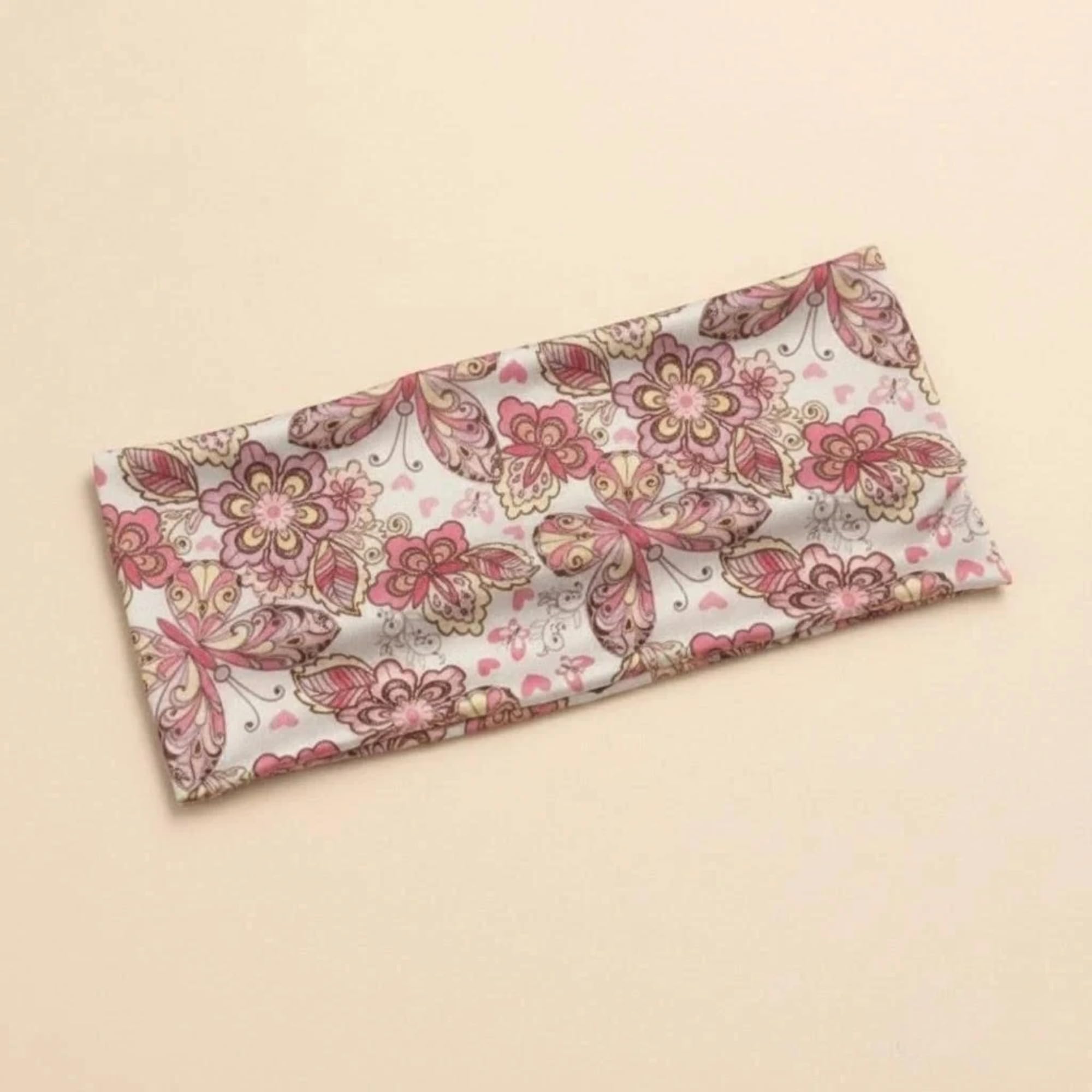 Printed Stretch Fabric Sports Headband, Wide Hair Band for Running, Yoga, Fitness Workouts and Casual Outfits