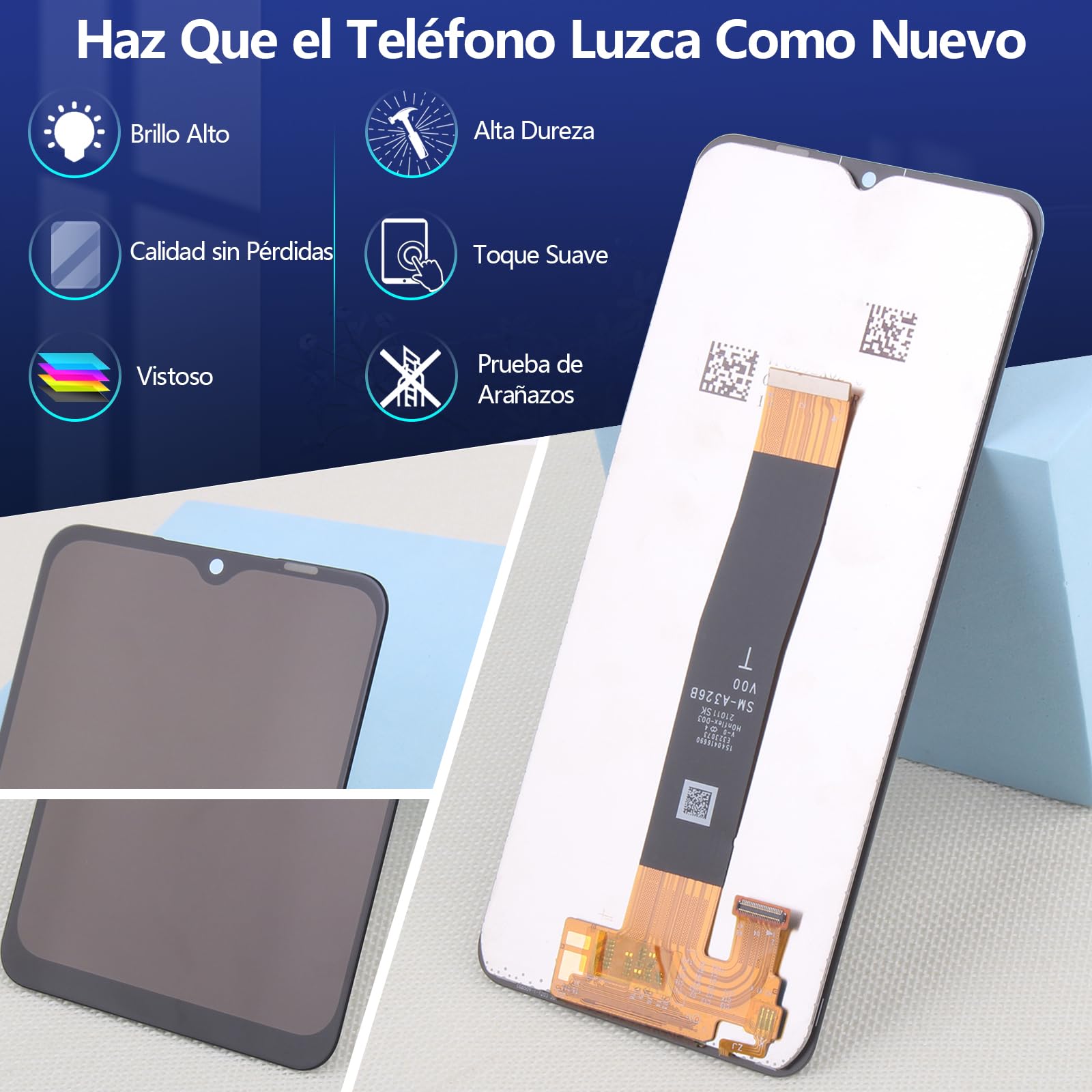 RongZy para Samsung Galaxy A32 5G SM-A326B Reemplazo de Pantalla Táctil LCD + Compatible con Galaxy A32 5G el Kit de Herramientas de la Pantalla de Montaje del Teléfono(6.5'',No 4G)