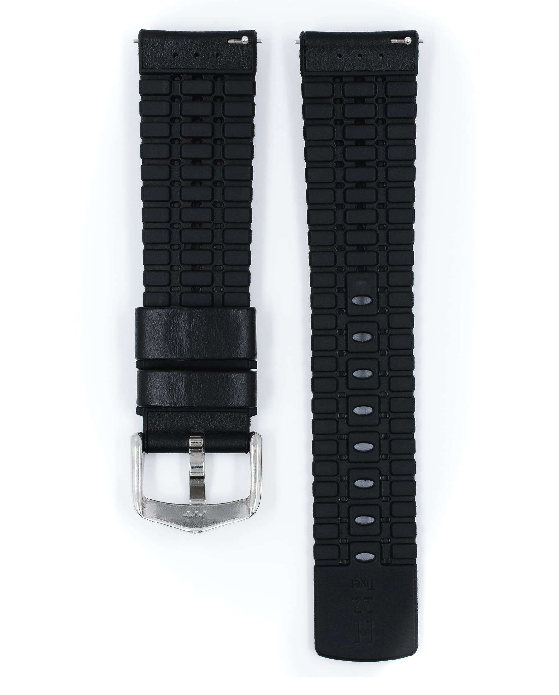 Hirsch Herren Performance Uhrenarmband Modell Tiger 21 mm Schwarz