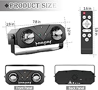 Vista 7 de Luces de fiesta de DJ discoteca, proyector de estrella de bola de discoteca, luces estroboscópicas LED RGB, luz de escenario, activada por sonido