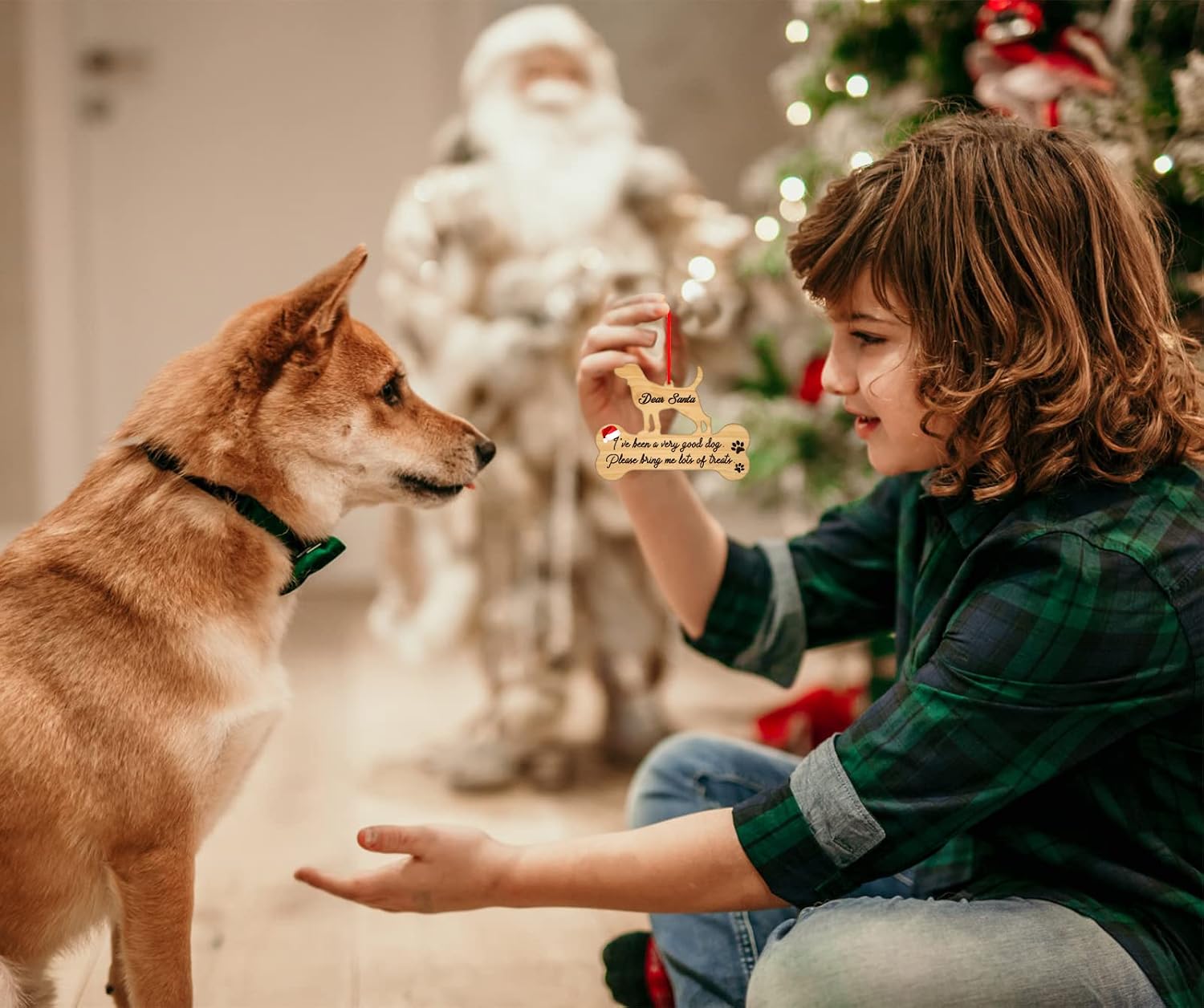 FaCraft Funny Dog Christmas Ornaments - Best Dog Ornament for Christmas Tree Decorations Pet Puppy Xmas Gifts Tree Decor Bone & Paw Design Presents for Dogs Lovers image 4