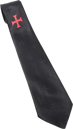 New Black Knights Templar Masonic Tie - Super Quality KT Regalia Necktie For Masons