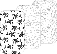 Vista 13 de Sábanas de moisés para Maxi COSI Iora, Munchkin Brica Fold N' Go, 4moms MamaRoo, Delta Children Bassinet, 3 piezas, 18 x 33 pulgadas, ultra suaves