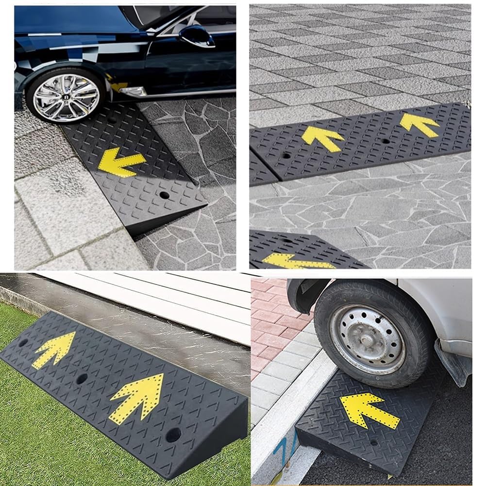Podjazdy gumowe, rampa krawężnikowa, rampa załadunkowa, podjazd, magazyn, wózek inwalidzki, mata motocyklowa (100x50x8 cm)