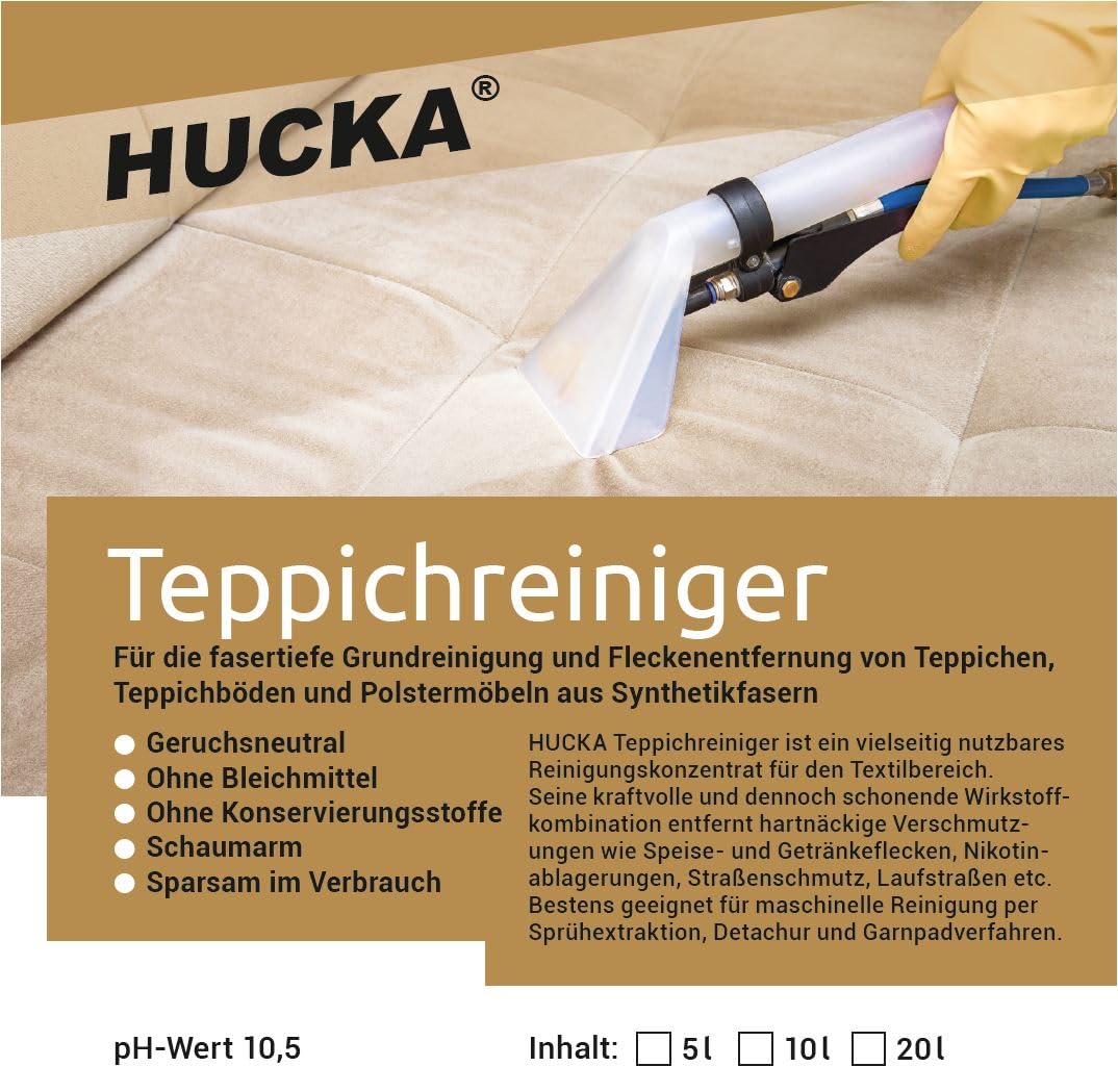 Teppichreiniger/Polsterreiniger (10 Liter) - Konzentrat für die professionelle Anwendung im Waschsauger und manuellen Fleckenentfernung u.v.m.