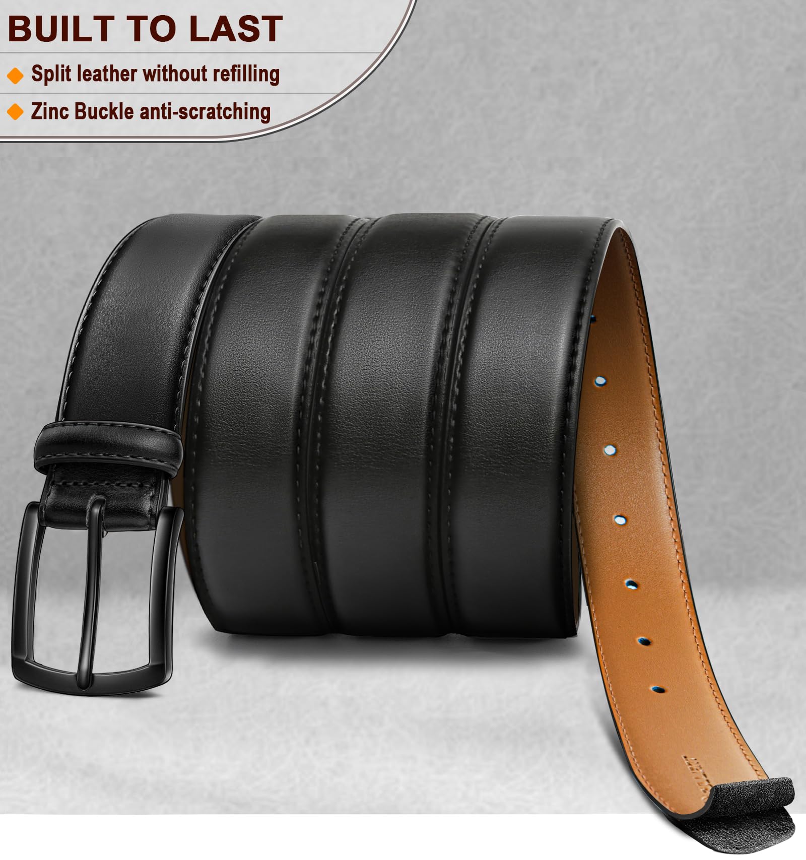 KEMISANT Ceinture Homme, Ceinture Costume,Largeur 35mm pour les Chaussures de Ville et le Costume,Excellent Choix de Cadeau