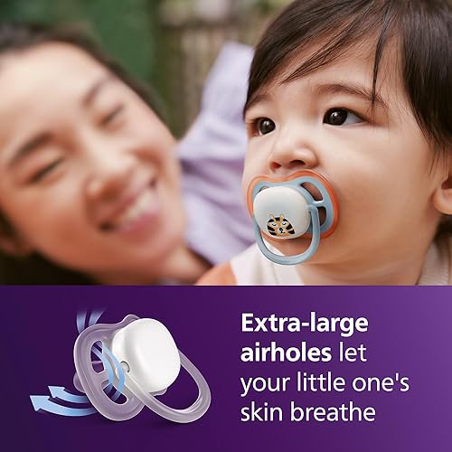 Miniatura 2 de Philips Avent Ultra Air SCF37635 - Chupetes nocturnos con diseño ortodóntico, para bebés de 0 a 6 meses, que brillan en la oscuridad, pezón