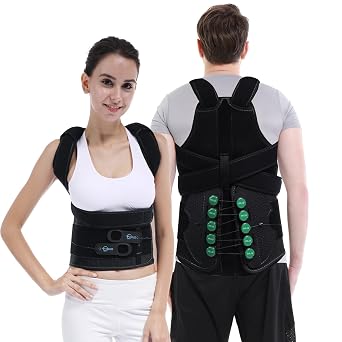 TLSO Thoracic Full Back Brace- Thoracic Lumbar Sacral Orthotic, Compression Fractures, Upper Spine Injuries,Pre or Post Surgery with Hard Lumbar Support for Men and Women S/M