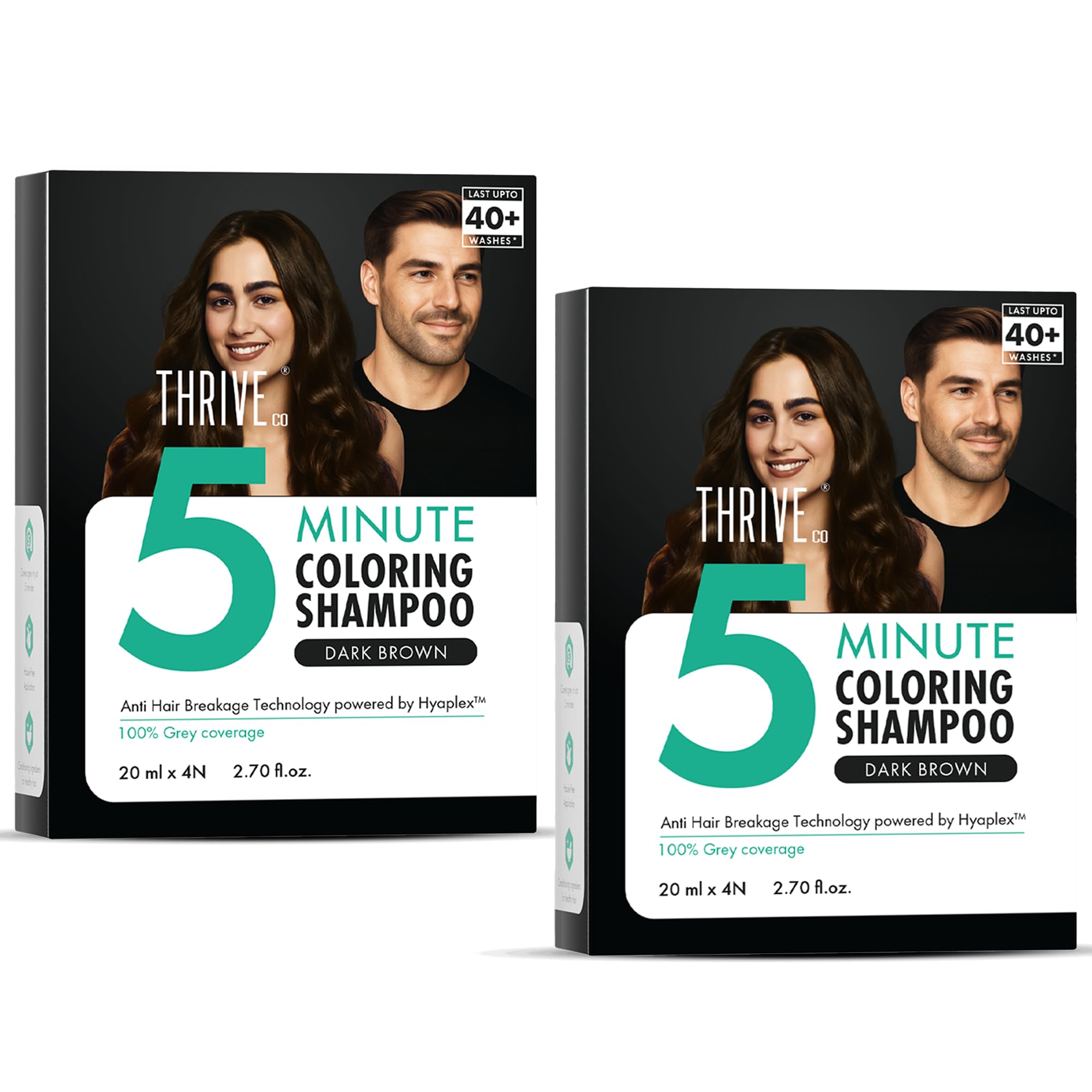 ThriveCo Hair Coloring Shampoo, Dark Brown | 5-Minute Instant Hair Dye Color Shampoo | 100% Coverage for Grey Hair | Ammonia-Free, Long Lasting | Glossy Finish with Hyaplex™ | for Men & Women | Pack of 8 x 20ml (80ml)-picture-17