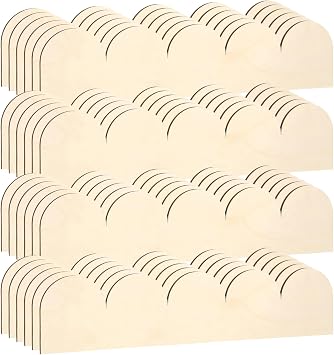 24 PCS Wood Trim, Unfinished Scallop Trim, Wood Mouldings Decorative Trim, Bobbin Trim Moulding for Furniture Edging, Scalloped Wooden Moulding Trim for Home Wall Door Frames Cabinet Shelf Decoration