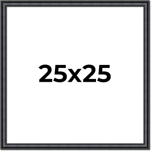 Marco de fotos negro de madera real de 25 x 25 pulgadas de ancho de 1.25 pulgadas  Profundidad del marco interior de 0.5 pulgadas  Marco de fotos