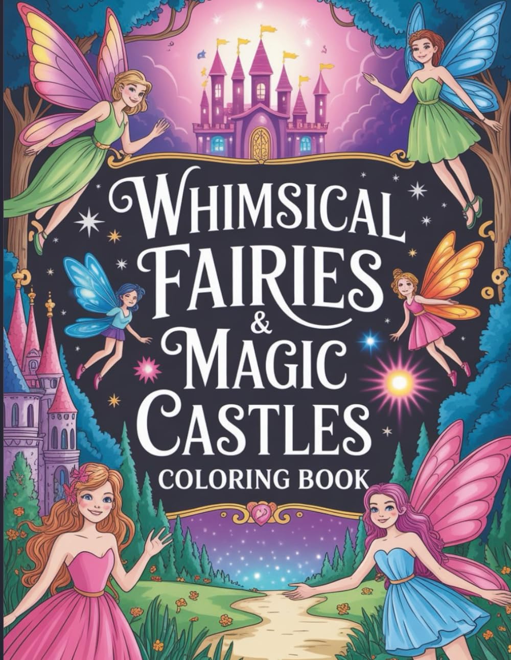Whimsical Fairies & Magic Castles Coloring Book: Relaxing Fantasy Designs to Soothe the Mind and Spark Imagination