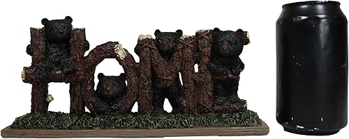 Miniatura 6 de Ebros Gift Rústico bosque occidental de bosque caprichoso negro cachorros familia jugando por troncos de árbol 'Home' Palabra arte letrero