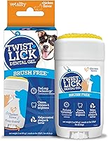 Vetality Twist + Lick Chicken Flavor Dental Gel for Dogs - 24HR Teeth Cleaning, Fresh Breath & Gum Health, 2oz 30-Day Supply