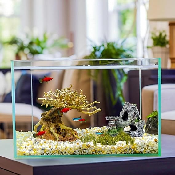 2Pcs Fish Tank Decorations, Aquarium Ornaments, Fish Tank Ornament Suitable for Aquarium Enthusiasts, Fish Breeders, Home Decoration Enthusiasts