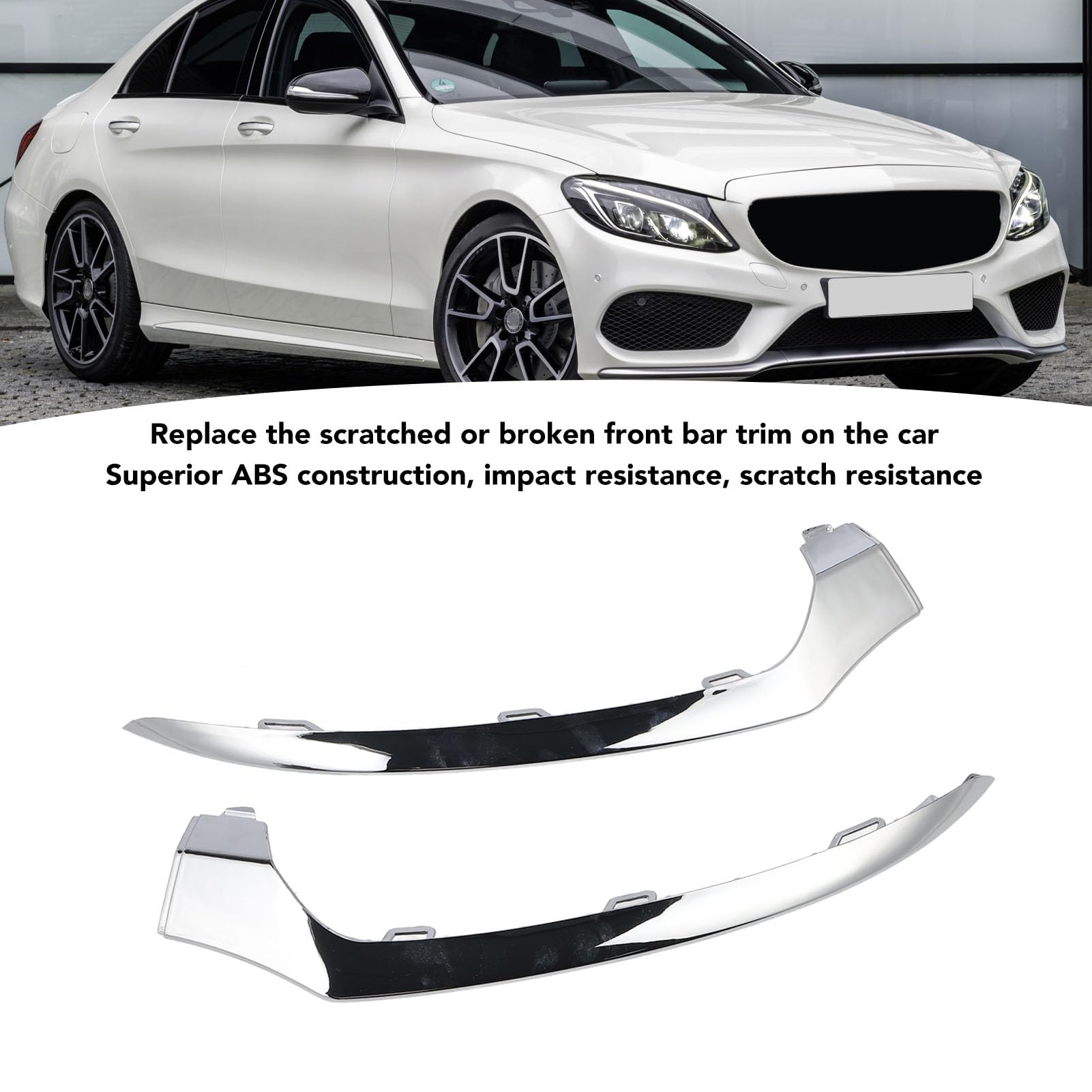 Paragolpes Cromado, Resistente a Impactos ABS, Parachoques Delantero para Coches Medianos 2015-2018, for Conductores Urbanos y Viajeros de Fin de Semana