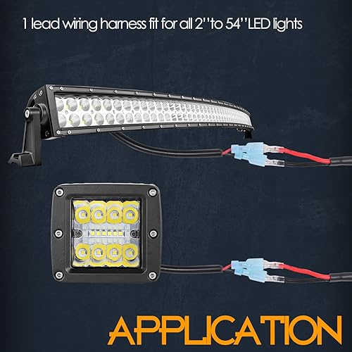 Vista 5 de Wiring Harness 1 Lead, Nirider 12V 40A Rocker Switch Relay Fuse Nylon Wiring Harness Kit for LED Light Bars Fog Lights Work Lights Driving Lights