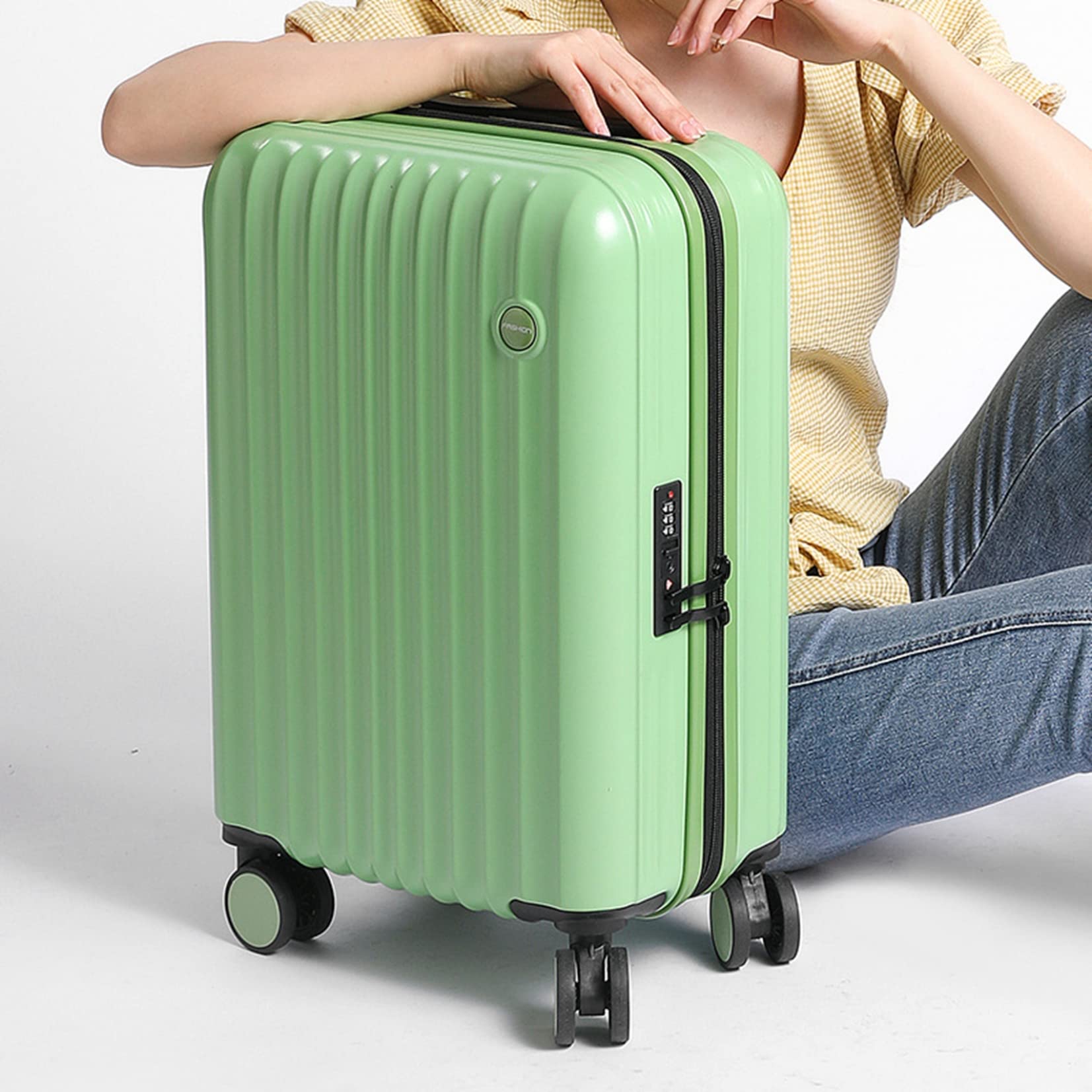 Amazon.co.jp: スーツケース ストラップ柄 ロック付き キャリー