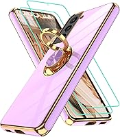 Vista 109 de Gritup Funda para Samsung Galaxy A14 5G: Funda para Samsung A14 2 piezas, protector de pantalla, soporte de anillo de rotación de 360°, soporte