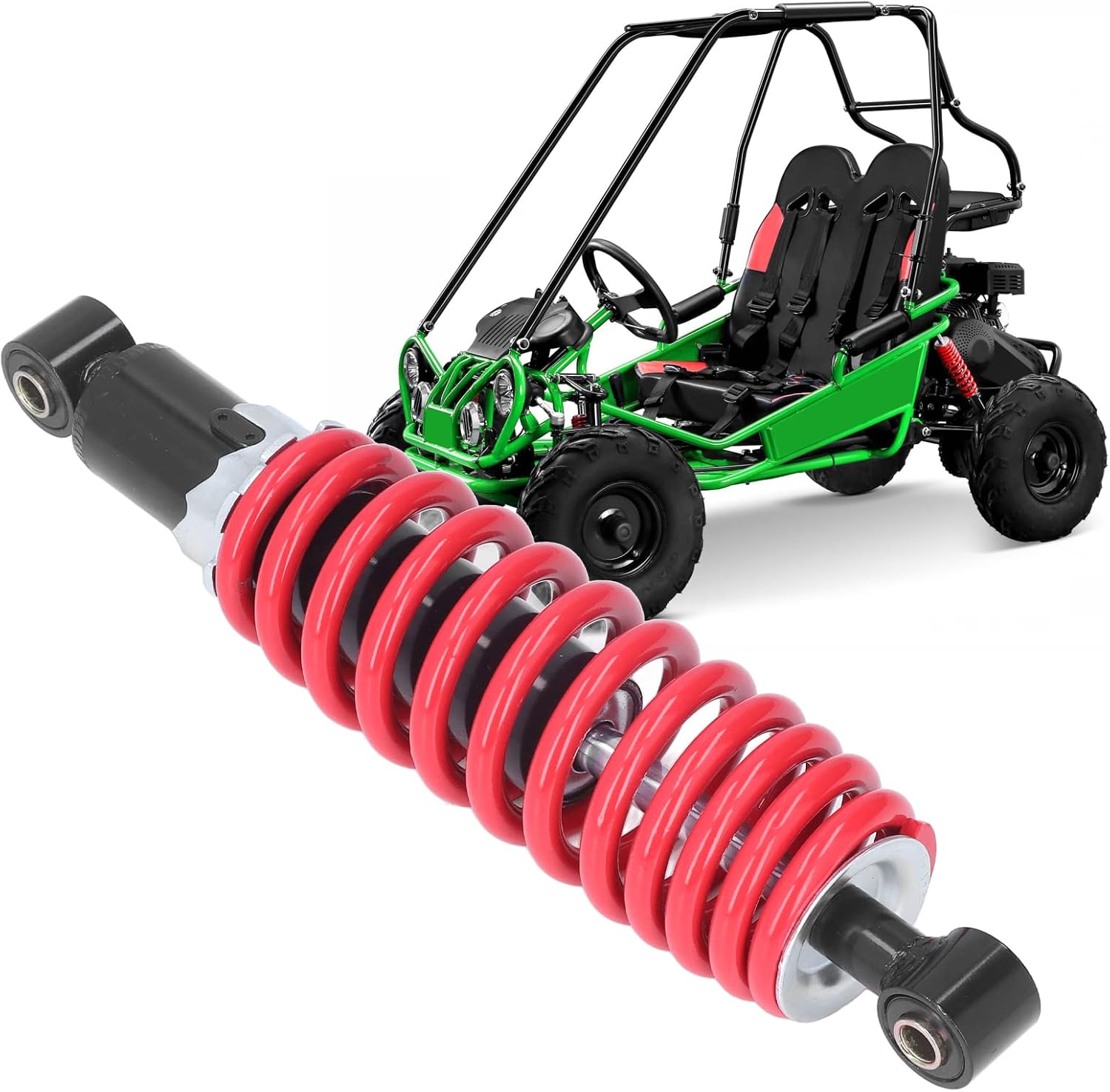 Rear Shock Absorber 5 Speed Adjustable Damper Rear Suspension Shock 305mm 12in Adjustable Shock Spring 10mm Mounting Hole for 50cc 125cc ATV Go Kart Motorcycle