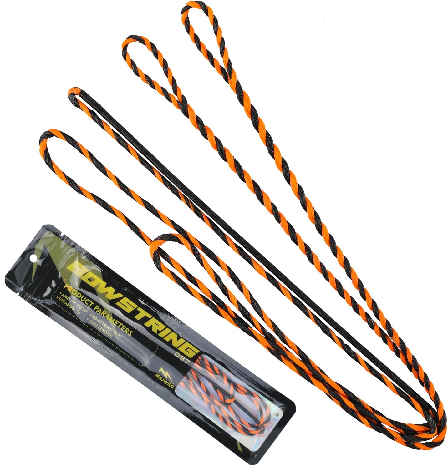 LWANO D97 Flemish Twist Bow String Handmade Fast Flight Bow String 16 Strands 54-70in Replacement Bowstring for Traditional Longbow Recurve Bow
