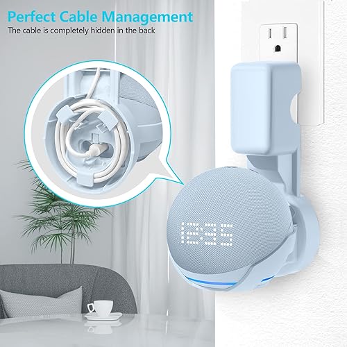 Vista 4 de Soporte de pared para puntos de 5ª generación, soporte de gancho de salida para puntos (5ª y 4ª generación), accesorios de punto que ahorran espacio