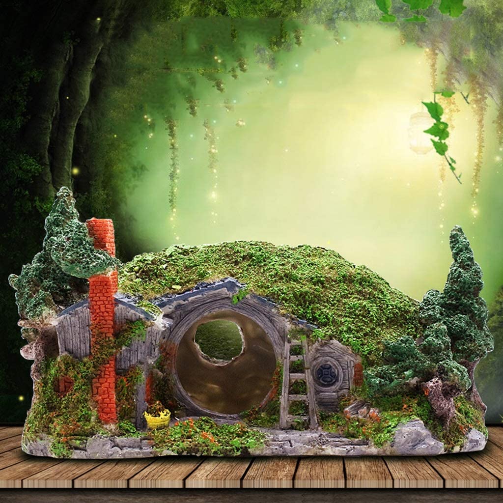 Rocalla escondida de Reptiles, Caja de Cueva de Reptiles- Decoración de hábitat Tortuga Lagarto Serpiente Escondites de Peces Escalada Pecera Acuario Paisajismo