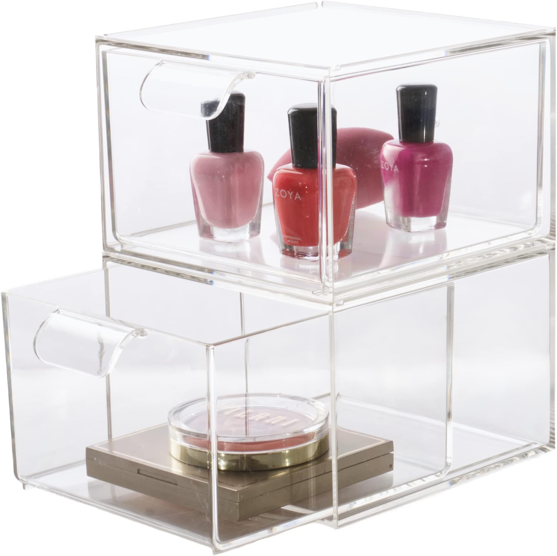 ImpiriLuxStackable Kitchen and Bathroom Acrylic Drawer Organizer | Set of Two Drawers