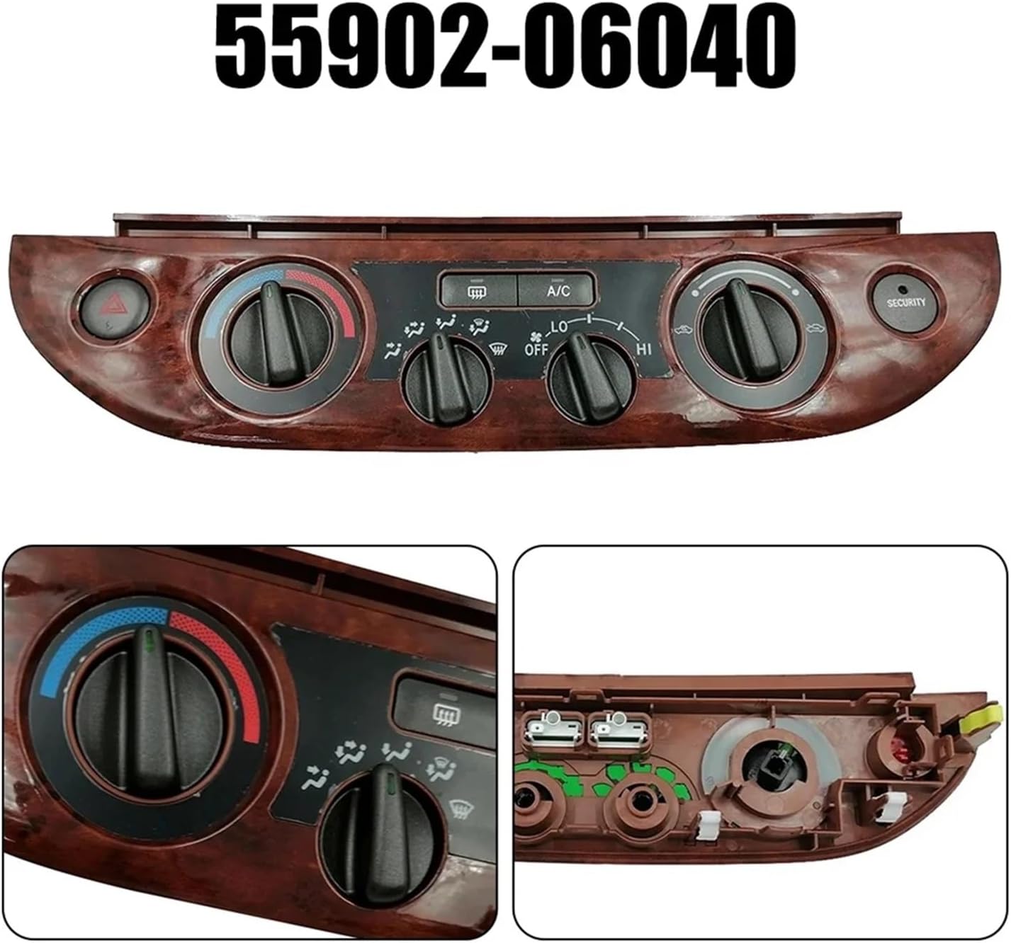 Dashboard Climate Control Heater Air Conditioning A/C Switch Panel Bezel Button Assembly Compatible with Toyota Camry 2003-2006