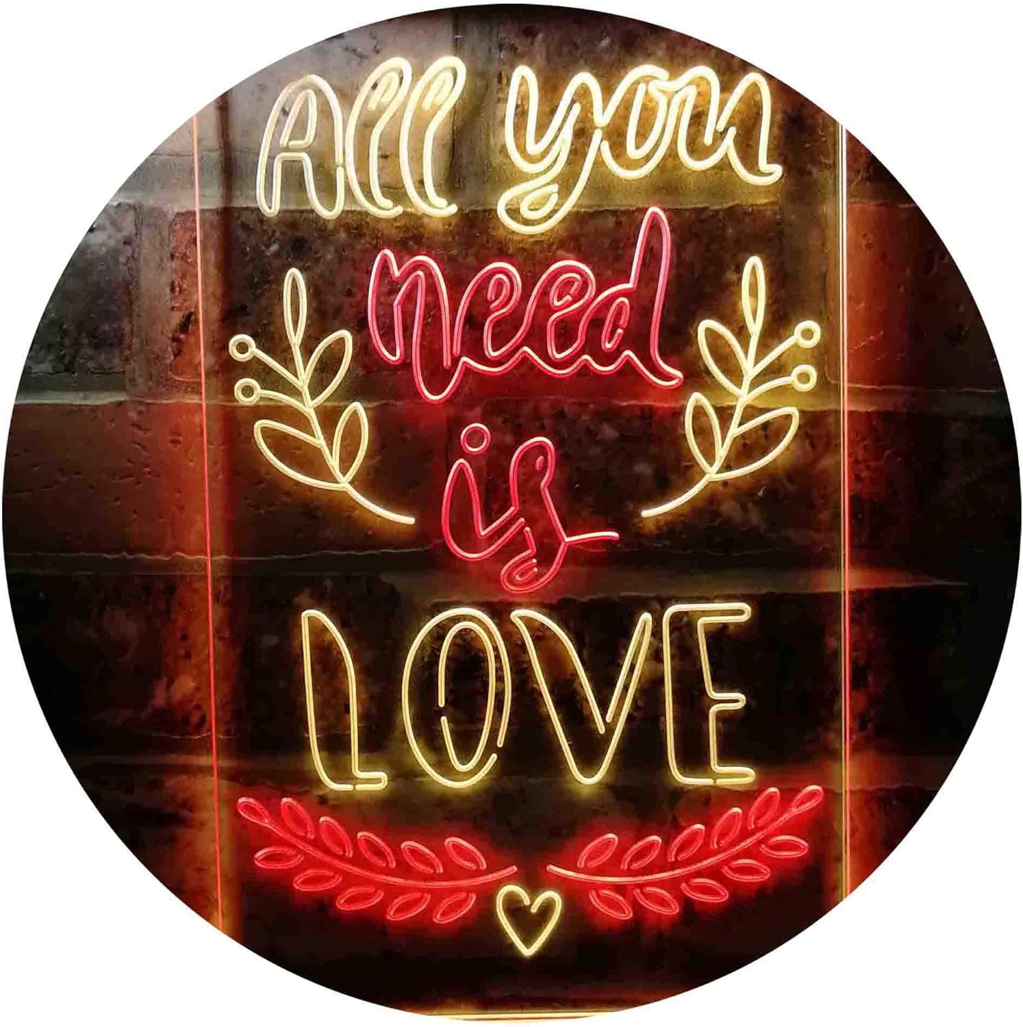 ADVPRO All You Need is Love Bedroom Dual Color LED Neon Sign Red & Yellow 8 x 12 Inches st6s23-i3698-ry