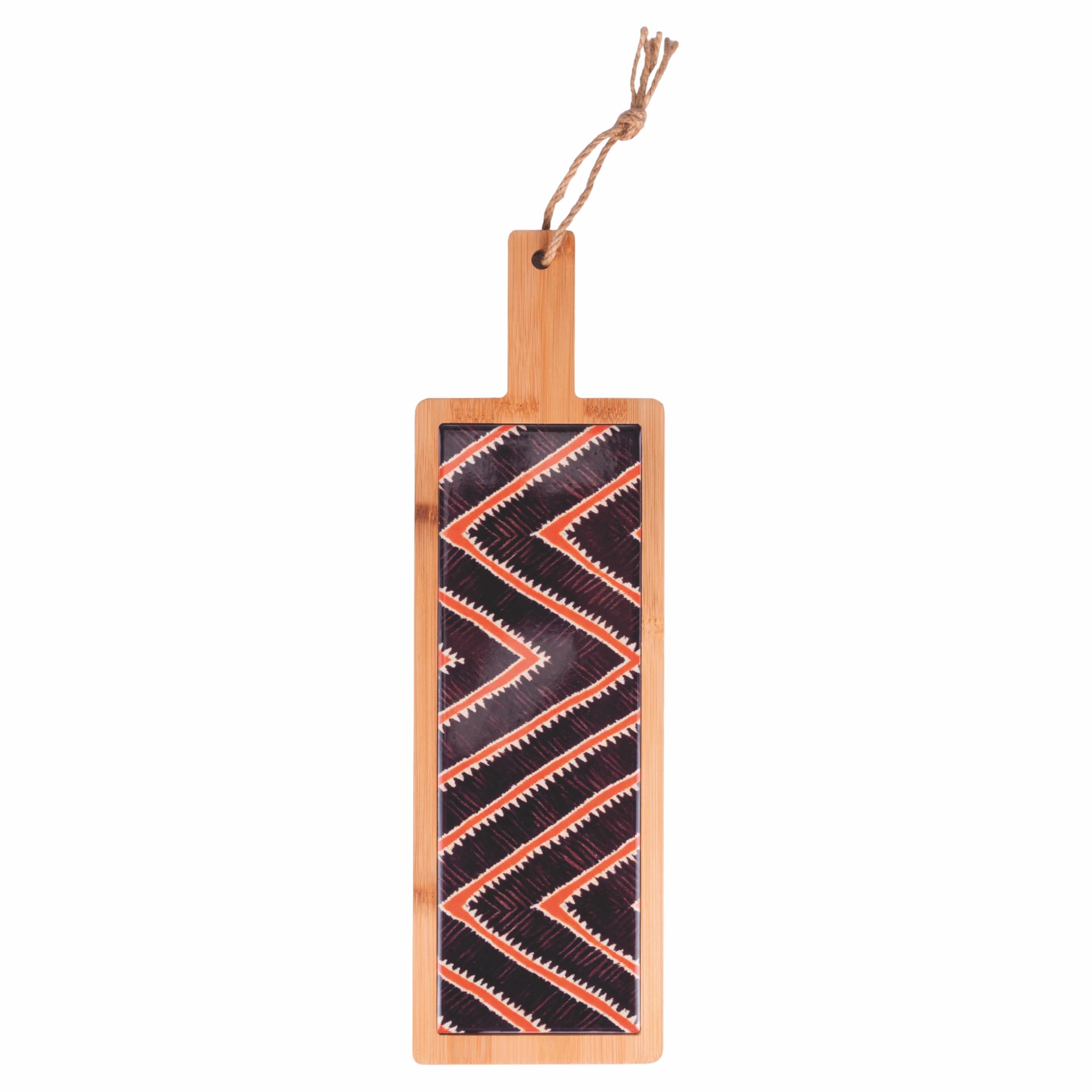 Tabla de cortar rectangular de 40 x 12,5 cm de cerámica y bambú, Malindi