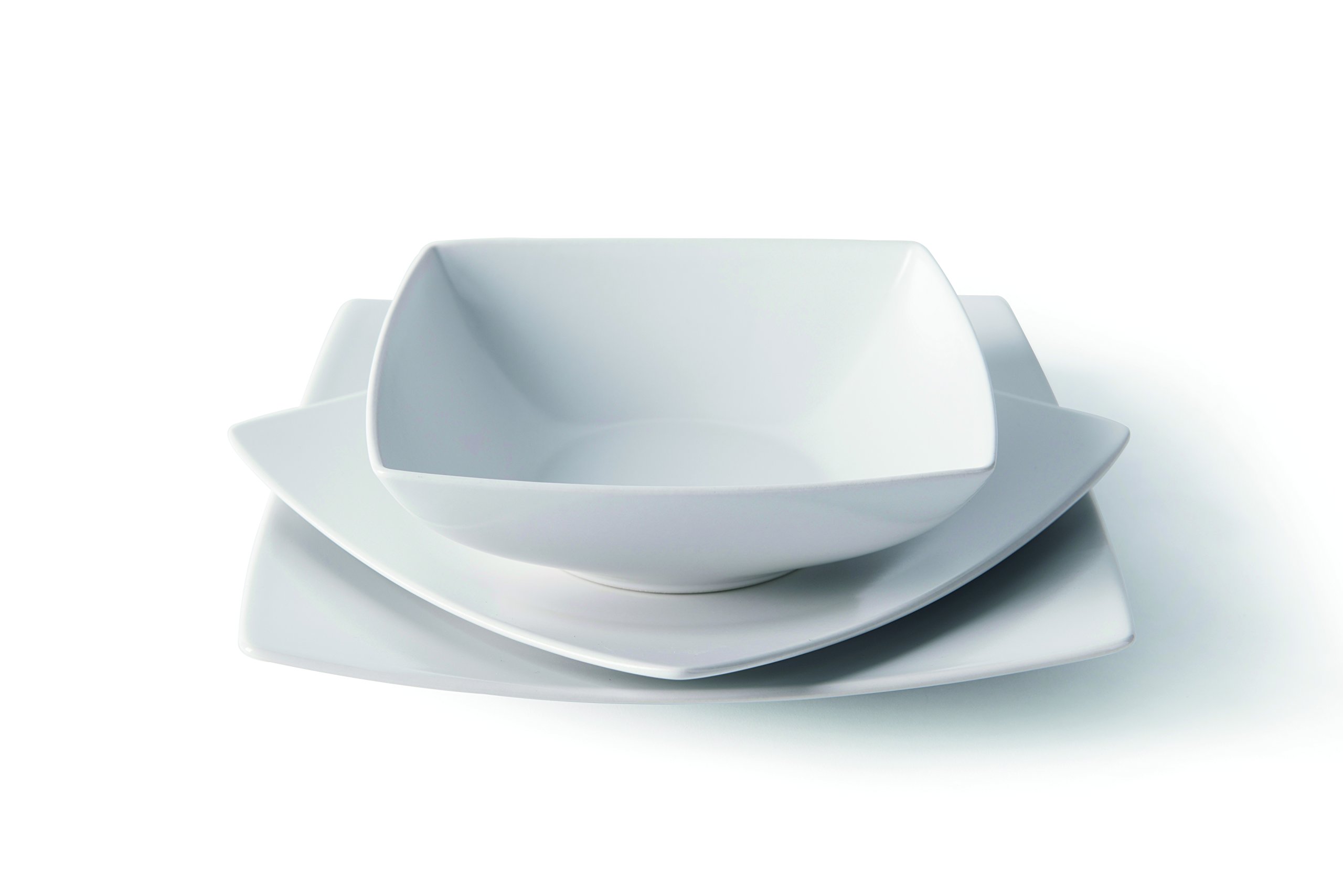 Excelsa Eclipse Servizio di Piatti, Ceramica, Bianco, 18 Pezzi, unità