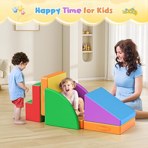 Miniatura 141 de Lischwert Bloques de escalada de espuma, juguetes de escalada suaves para niños pequeños, juego de espuma de 9 piezas para gatear y escalar con Verde