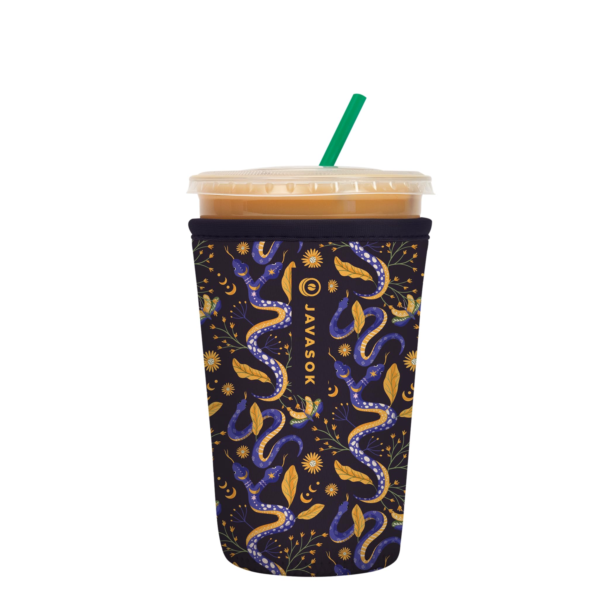 Sok It JavaSok Iced Coffee & Cold Soda Insulated Neoprene Cup Sleeve (Celestial Slither, Medium: 22-28oz)