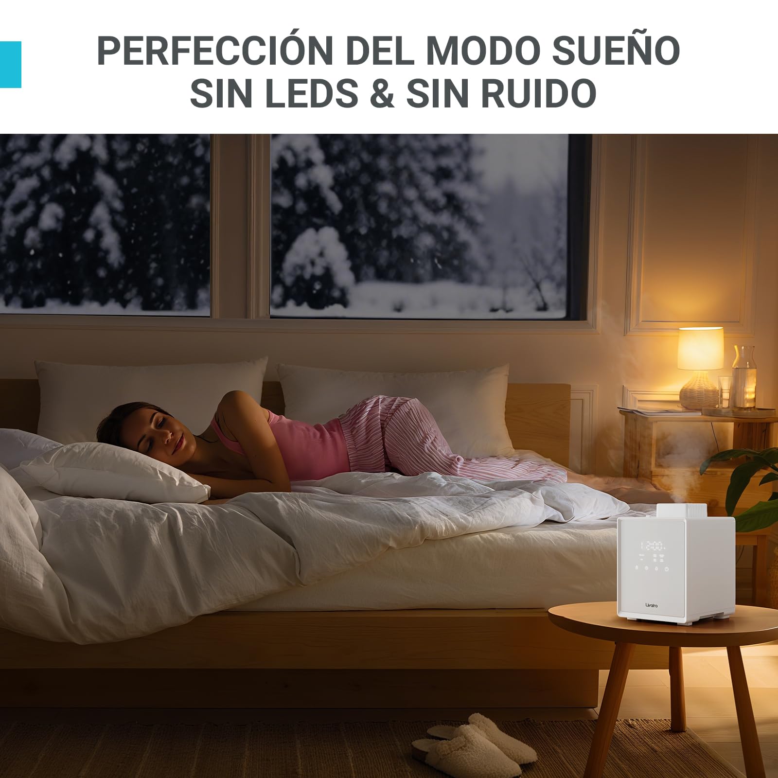 Livatro Humidificador de Aire 3L Top-Fill, Humidificador de Vapor Caliente de Acero Inoxidable, Reduce el 99,97% de las Bacterias,Temporizador y Modo Sueño,para Bebés,Oficina, Dormitorio,Sala de Estar