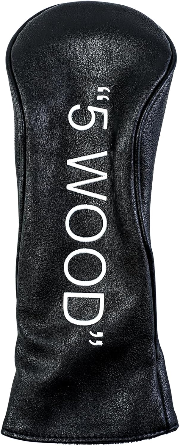 Golf Club Covers – Leather Driver Headcover, Fairway Wood, 3 Wood, Hybrid, Fits Mallet Blade Putter Head Covers Alignment Stick Cover