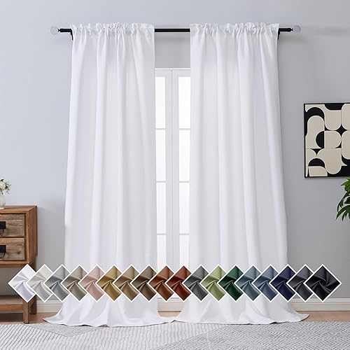 Miniatura 119 de OVZME Cortinas opacas turquesa para tratamiento de ventanas pequeñas, cortinas cortas con bloqueo de luz para ventana de cocina sobre el fregadero,