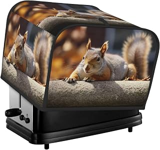 4 Slice Toaster Cover with Pocket Universal Size Toasters Dusts Covers Squirrel Just Laying Bread Machine Cover & Protection Bread Machine Protector Small Kitchen Appliance Covers