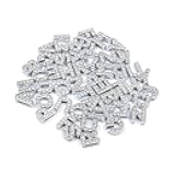 AUEAR, 52 Pack Silver A-Z 8mm Full Rhinestone Slide Crystal Alphabet Alloy Letter Charm for Bracelets Necklace Wristbands DIY Jewelry Making