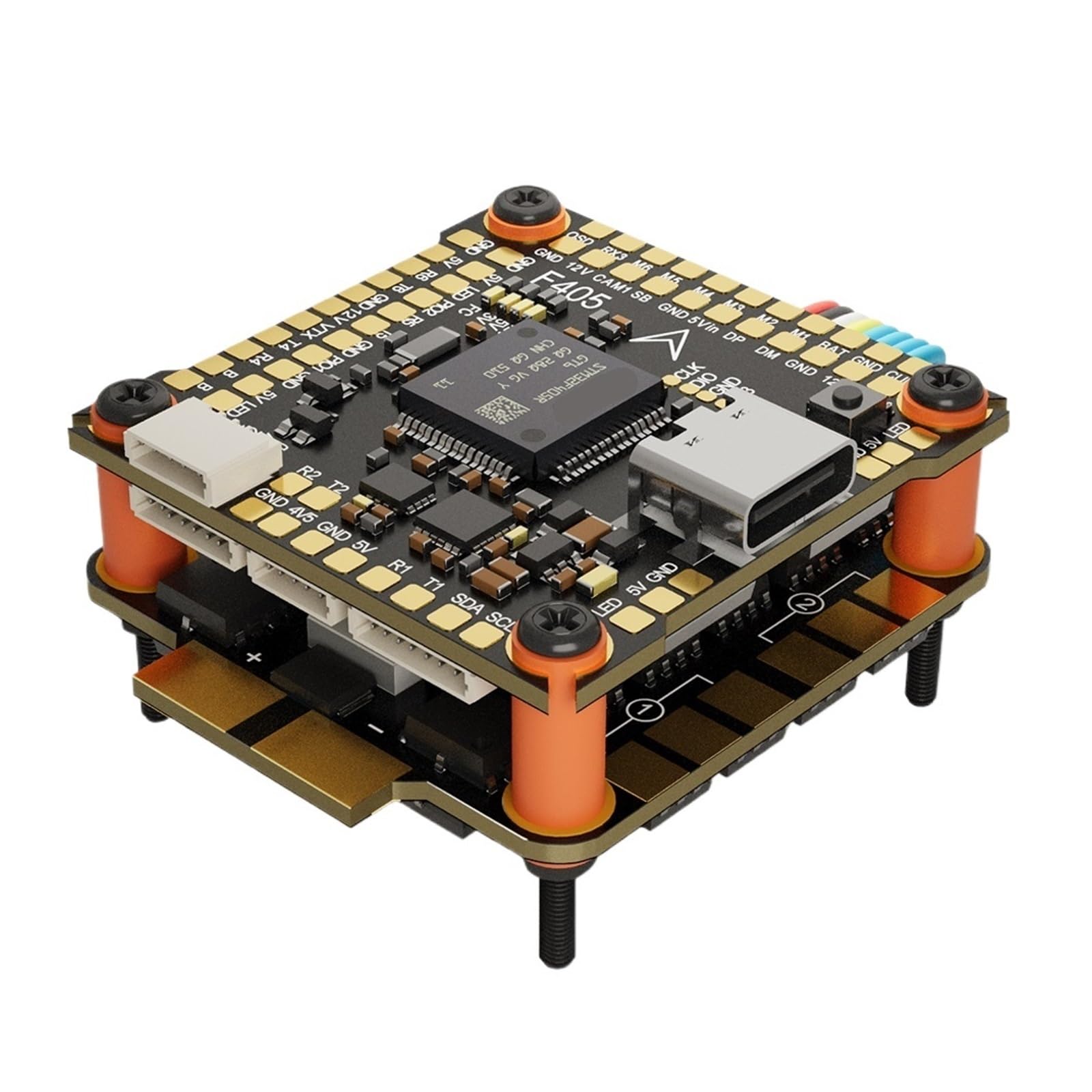 30,5x30,5mm Flight Controller ESC Stack für RC-Drohne | Flugsteuerung und ESC-Stack aus Metall für RC-Drohnen und Flugzeug Aufbau oder Reparatur(F722 FC)