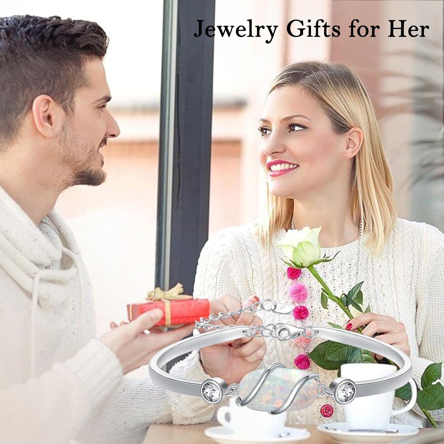 925 Sterling Silver Bracelet for Women Gemstone Bracelet Bangle Fine Jewelry Birthday Gifts for Her Wife Mom - Image 3