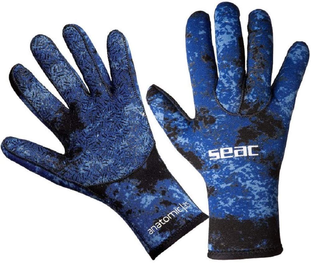SEAC Anatomic Camo Gloves, 3.5mm Neoprene Diving Glove for Apnea Underwater Fishing in Camouflage Colour