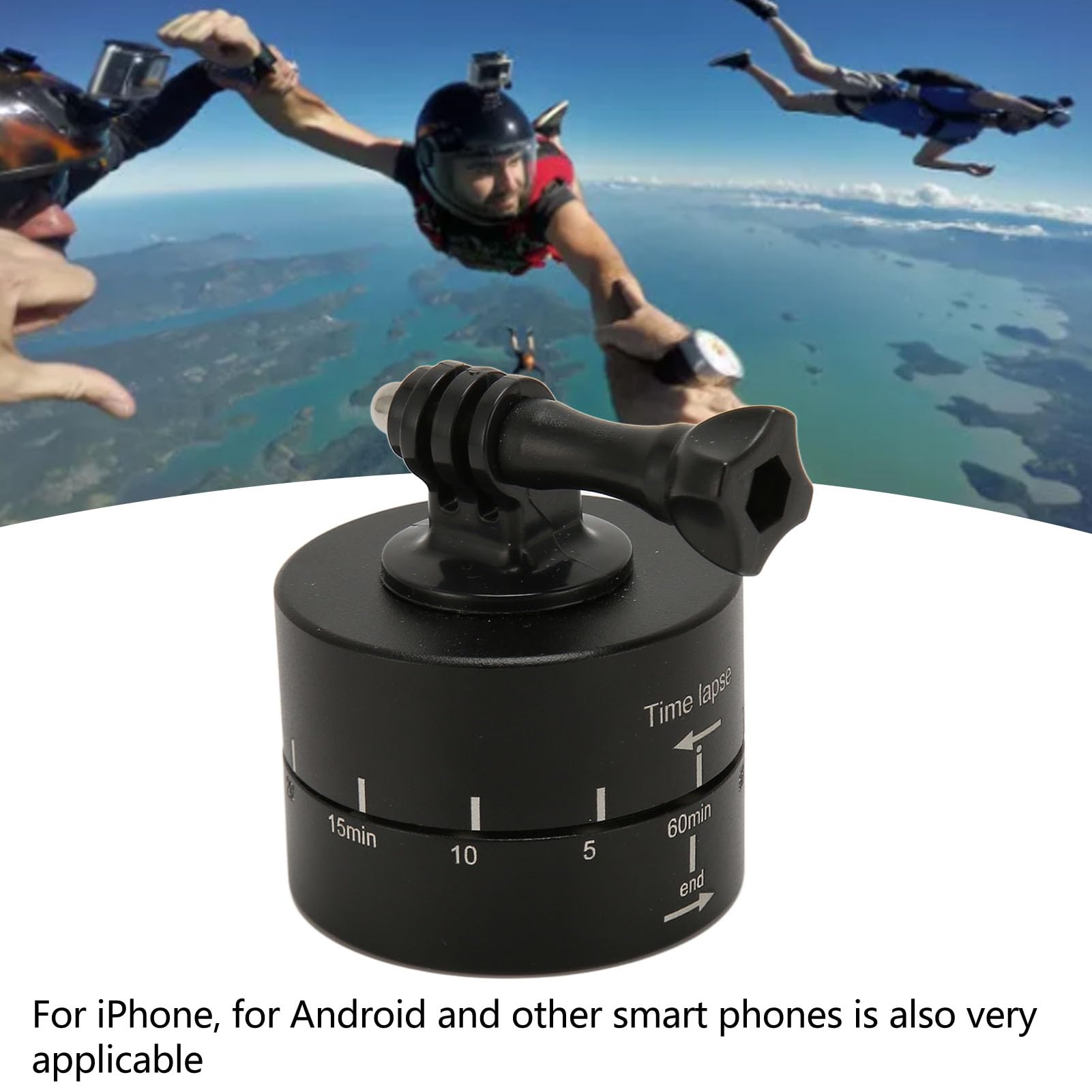 Camera Time Lapse Stabilizer, 1/4 and 3/8 Universal Screw Holes Camera Panoramic Base 360 Degree Rotation for Cameras