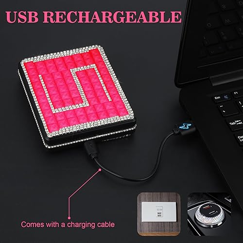 Miniatura 27 de eing Estuche para cigarrillos con encendedor, 20 piezas de 3.307 in, soporte para cigarrillos tamaño King, a prueba de olores/pantalla LED, regalo