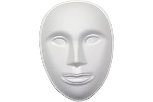 Creativity Street 8" x 5-3/4" White Plastic Child-Sized Face Mask for DIY...