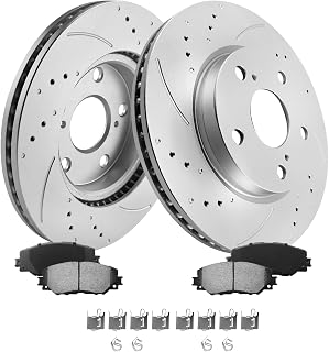 MOTOREVO Front Brake Kit for RAV4 [2006-2012 2 Row / 5 Passenger ONLY – NOT 3rd Row / 7 Passenger] [2013-2018 LE ONLY] – Fits [2006-2018, 275mm 10.8in] Brake Rotors and Ceramic Brake Pads