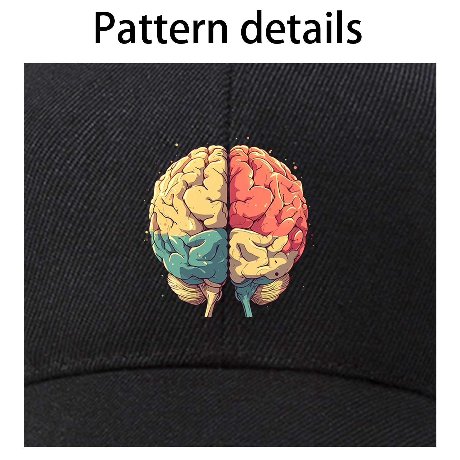 EDGMM Colorful Brain Baseball Cap Adjustable Dad Hat Unstructured Cotton Hat