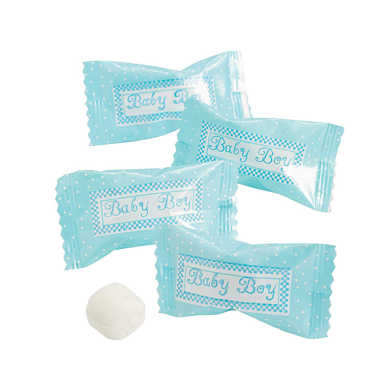 Fun Express Its A Boy Baby Shower Favors - Butter Mints Individually Wrapped Bulk Candy for Boy Baby Shower Decorations & Gender Reveal Party Favors | Soft Buttermints Blue Candy for Guests | 108 Pack