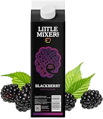 Little Mixers Blackberry Pur e 1kg | Real Fruit Puree for Cocktails, Desserts, and Baking - Ready-to-Use, Rich Natural Flavour