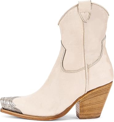 keleimusi Womens Western Cowgirl Ankle Boots Stacked Block Heel Cowboy Booties Steel Toe Heeled Short Cowboy Boots Western Booties